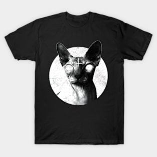 Black Metal Sphynx Cat Goth Death Metal Hell Rock T-Shirt